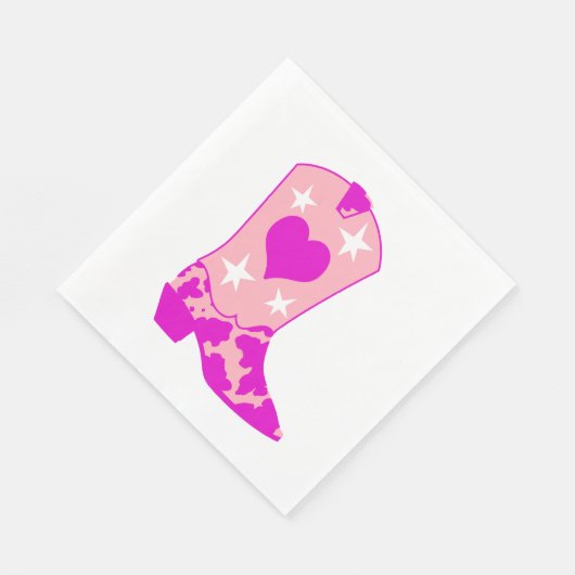 Serviette En Papier Fille moderne fille fille Western Yeehaw Boot Blan (Coin)