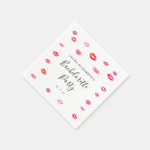 Serviette En Papier Fille moderne Kiss Lipstick Bachelorette Party (Coin)