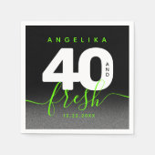 Serviette En Papier Fille moderne vert brillant 40 et frais (Devant)