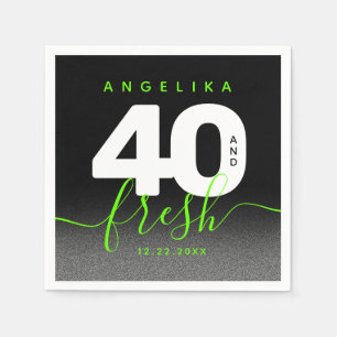 Serviette En Papier Fille moderne vert brillant 40 et frais