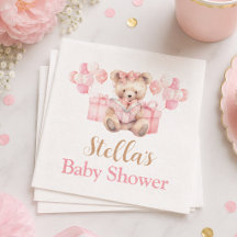 Fille Ourson Rose Fête Prénatale À peine attendre