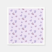 Serviette En Papier Fille papillon violet anniversaire (Devant)