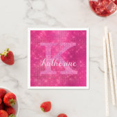 Serviette En Papier Fille Parties scintillant rose chaud Glam Étincell (En situation)
