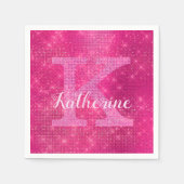 Serviette En Papier Fille Parties scintillant rose chaud Glam Étincell (Devant)