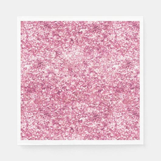 Serviette En Papier Fille Parties scintillant rose Confetti (Devant)