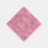 Serviette En Papier Fille Parties scintillant rose étincelante (Coin)