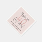 Serviette En Papier Fille parties scintillant rose moderne design 40e  (Coin)