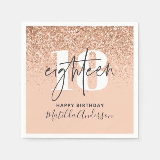 Serviette En Papier Fille parties scintillant scintille moderne 18ème  (Devant)