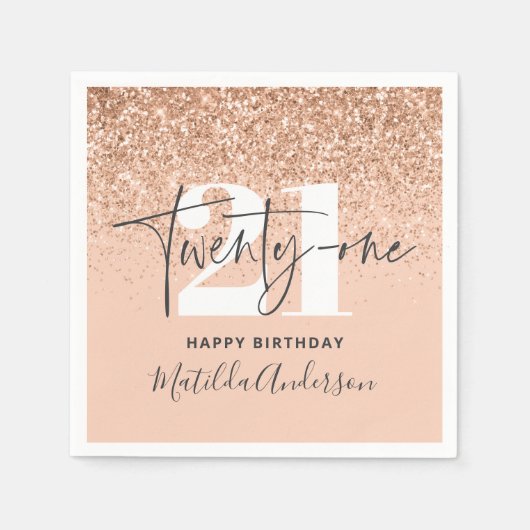 Serviette En Papier Fille parties scintillant scintille moderne fête d (Devant)