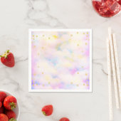 Serviette En Papier Fille Pastel Violet Et Parties scintillant Or Nuag (En situation)