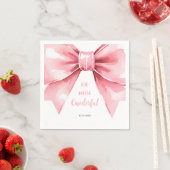 Serviette En Papier Fille Pink Bow premier anniversaire (En situation)