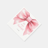 Serviette En Papier Fille Pink Bow premier anniversaire (Coin)