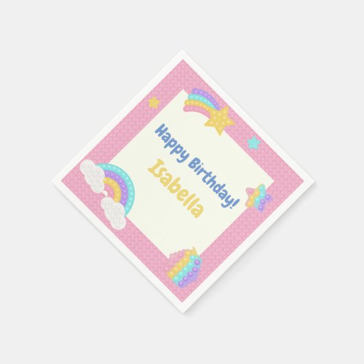 Serviette En Papier Fille Pop It Fidget Anniversaire (Coin)