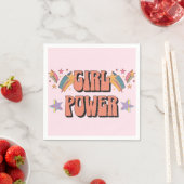 Serviette En Papier Fille Power conception de texte avec étoiles (En situation)