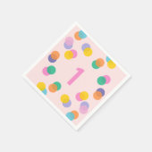 Serviette En Papier Fille premier anniversaire Confetti coloré (Coin)