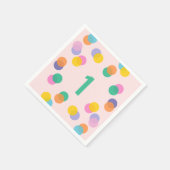 Serviette En Papier Fille premier anniversaire Confetti coloré (Coin)