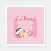 Serviette En Papier Fille rose (Devant)