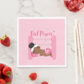 Serviette En Papier Fille rose (En situation)