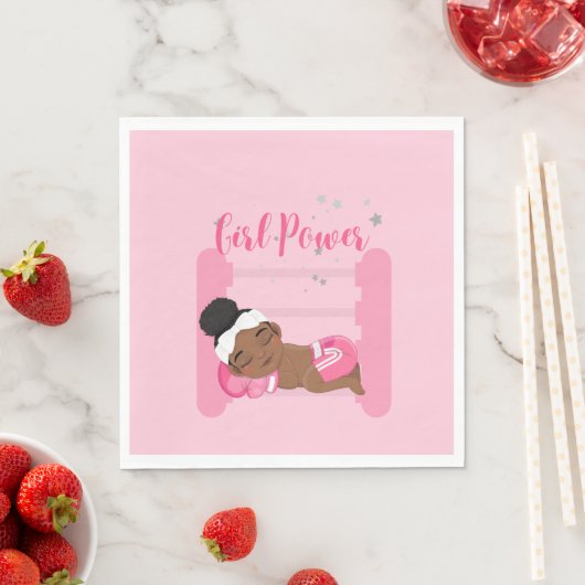 Serviette En Papier Fille rose (En situation)