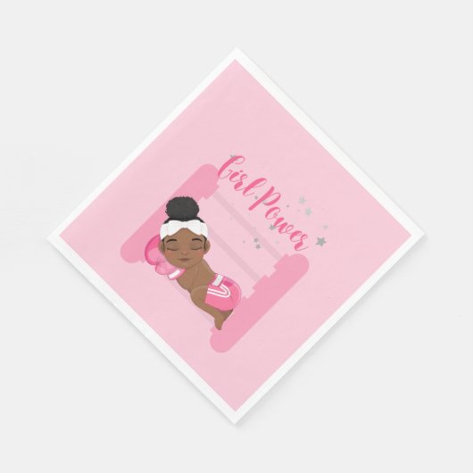 Serviette En Papier Fille rose (Coin)