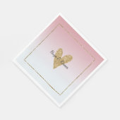 Serviette En Papier Fille rose blanc Ombre Gold Parties scintillant Co (Coin)