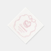 Serviette En Papier Fille rose Bow à main moderne Anniversaire (Coin)