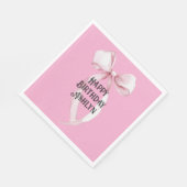 Serviette En Papier Fille rose Bow Anniversaire (Coin)