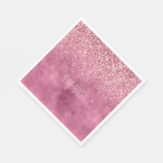 Serviette En Papier Fille rose brillant Parties scintillant étincelant (Coin)