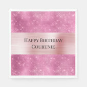 Serviette En Papier Fille rose Glitzy Étincelle (Devant)