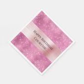 Serviette En Papier Fille rose Glitzy Étincelle (Coin)