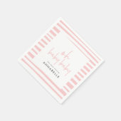 Serviette En Papier fille rose jumeau baby shower typographie moderne (Coin)