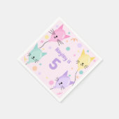 Serviette En Papier Fille rose Kitten Chat Ballons Anniversaire de enf (Coin)