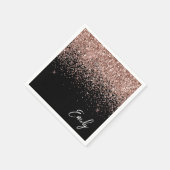 Serviette En Papier Fille Rose noir or bleu Parties scintillant rose M (Coin)
