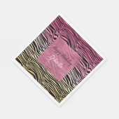 Serviette En Papier Fille rose or Ombre Aquarelle Noir Zèbre Imprimer (Coin)