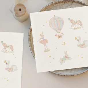Serviette En Papier Fille rose princesse Ballerina fête d'anniversaire