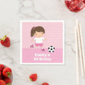 Serviette En Papier Fille rose soccer Anniversaire Fournitures de fête (En situation)