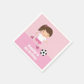 Serviette En Papier Fille rose soccer Anniversaire Fournitures de fête (Coin)