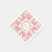 Serviette En Papier Fille rose soir Star Quilt Rose couronne et nom (Coin)