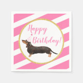 Serviette En Papier Fille rose Tan Noir Dachshund Anniversaire (Devant)