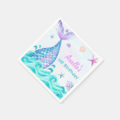 Serviette En Papier Fille Sirène 1ère fête d'anniversaire (Coin)