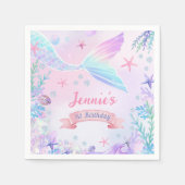 Serviette En Papier Fille Sirène 1ère fête d'anniversaire (Devant)