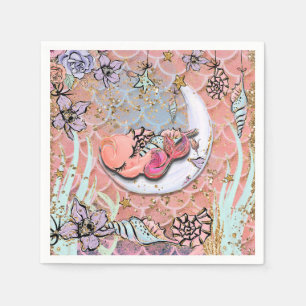 Serviette En Papier Fille Sirène Bébé Glam Fête Anniversaire Baby Show
