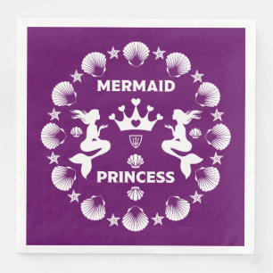 Serviette En Papier Fille Sirène Princesse