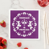 Serviette En Papier Fille Sirène Princesse (En situation)