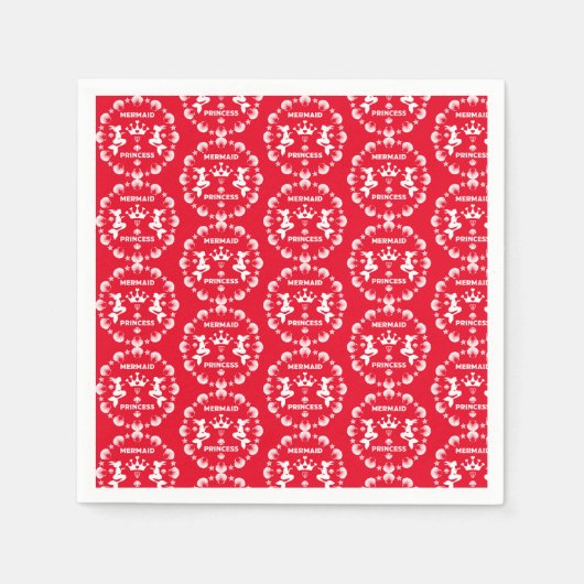 Serviette En Papier Fille Sirène Princesse (Devant)