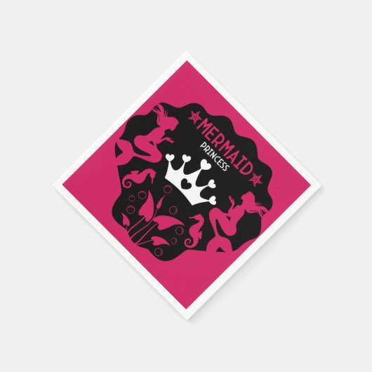 Serviette En Papier Fille Sirène Princesse (Coin)