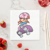 Serviette En Papier Fille Skateboarder (En situation)