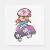 Serviette En Papier Fille Skateboarder (Devant)