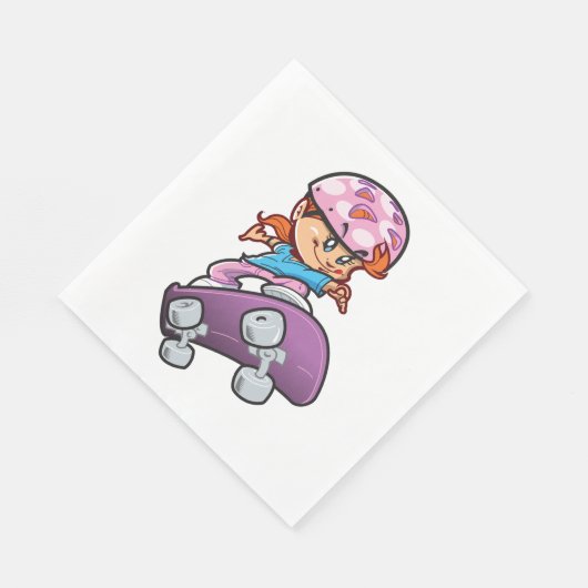 Serviette En Papier Fille Skateboarder (Coin)