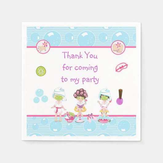 Serviette En Papier Fille spa Pamper fête d'anniversaire (Devant)